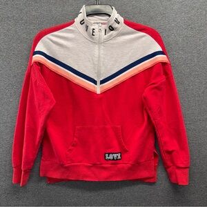 Inspired Hearts Red and Gray Zip-Up Sweater